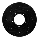 R1 90-16 Land Rover Defender (Mexico) Front Right Drilled & Slotted Black Brake Rotor