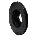 R1 14-24 Mazda CX-3 Front Right Drilled & Slotted Black Brake Rotor