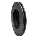 R1 01-03 Hyundai XG350 Front Right Drilled & Slotted Black Brake Rotor