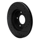 R1 92-03 Mazda 929 Front Left Drilled & Slotted Black Brake Rotor