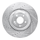 R1 21-25 Genesis GV70 Front Right Drilled & Slotted Silver Brake Rotor