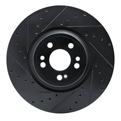 R1 2020-2025 Mercedes-Benz GLE350 Front Left Drilled & Slotted Black Brake Rotor