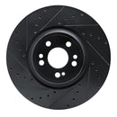 R1 2020-2025 Mercedes-Benz GLE350 Front Left Drilled & Slotted Black Brake Rotor