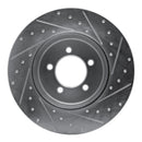 R1 03-05 Lincoln AVIATOR Rear Left Drilled & Slotted Silver Brake Rotor