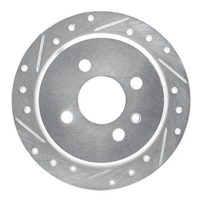R1 88-90 BMW 325IX Rear Left Drilled & Slotted Silver Brake Rotor