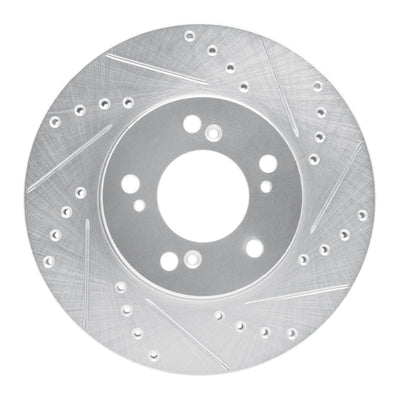 R1 93-95 Acura Legend Front Right Drilled & Slotted Silver Brake Rotor