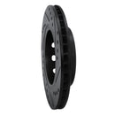 R1 00-02 Audi S4 Rear Left Drilled & Slotted Black Brake Rotor