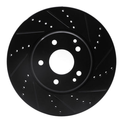 R1 96-11 Chrysler Crossfire Front Right Drilled & Slotted Black Brake Rotor