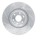R1 21-25 Cadillac Escalade Front Right Drilled & Slotted Silver Brake Rotor