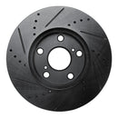 R1 92-06 Lexus ES300 Front Right Drilled & Slotted Black Brake Rotor