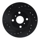 R1 88-92 Geo Prizm Front Right Drilled & Slotted Black Brake Rotor