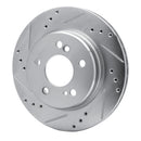 R1 92-94 Mercedes-Benz 500E Rear Left Drilled & Slotted Silver Brake Rotor