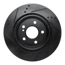R1 14-19 Mercedes-Benz CLA250 Rear Right Drilled & Slotted Black Brake Rotor