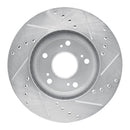 R1 03-17 Acura ILX Front Drilled & Slotted Silver Brake Rotor Set