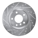 R1 11-16 BMW Z4 Rear Left Drilled & Slotted Silver Brake Rotor