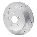 R1 14-18 Subaru Forester Rear Drilled & Slotted Silver Brake Rotor Set