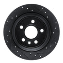 R1 07-10 Volvo S80 Rear Right Drilled & Slotted Black Brake Rotor