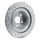 R1 21-22 Lexus RC300 Rear Right Drilled & Slotted Silver Brake Rotor