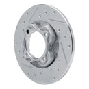 R1 81-85 Mazda GLC Front Left Drilled & Slotted Silver Brake Rotor