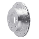 R1 07-09 Kia SORENTO Rear Left Drilled & Slotted Silver Brake Rotor
