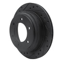 R1 92-04 Acura SLX Rear Left Drilled & Slotted Black Brake Rotor