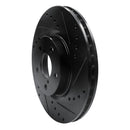 R1 17-23 Subaru Impreza Front Right Drilled & Slotted Black Brake Rotor