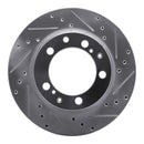 R1 87-97 Porsche 944 Turbo Rear Right Drilled & Slotted Silver Brake Rotor
