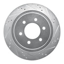 R1 04-11 Ford F-150 RWD Rear Right Drilled & Slotted Silver Brake Rotor
