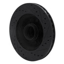 R1 91-96 Dodge Dakota RWD Front Left Drilled & Slotted Black Brake Rotor