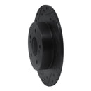 R1 1984-1988 Nissan 200SX Rear Left Drilled & Slotted Black Brake Rotor