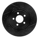 R1 05-23 Chrysler 300 Front & Rear Drilled & Slotted Black Brake Rotor Set