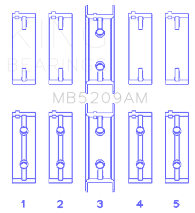 King Engine Bearings Mitsubishi 4G63/64/DOHC (Size +0.25mm) Main Bearing Set