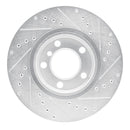 R1 11-16 Mini Cooper Countryman Front Left Drilled & Slotted Silver Brake Rotor