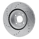 R1 12-19 Fiat 500 Front & Rear Drilled & Slotted Silver Brake Rotor Set