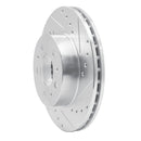 R1 95-97 Ford Crown Victoria Front Right Drilled & Slotted Silver Brake Rotor