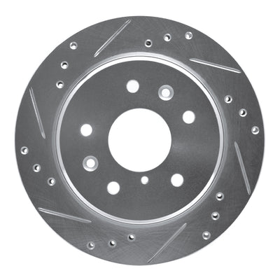 R1 86-91 Mazda RX-7 Rear Left Drilled & Slotted Silver Brake Rotor