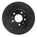 R1 03-08 Cadillac STS Front Left Drilled & Slotted Black Brake Rotor