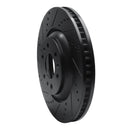 R1 04-09 Cadillac SRX Front Left Drilled & Slotted Black Brake Rotor