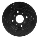 R1 92-96 Honda Prelude Front Right Drilled & Slotted Black Brake Rotor