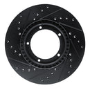 R1 67-88 Porsche 911 Front Right Drilled & Slotted Black Brake Rotor