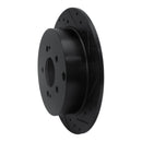 R1 04-11 Mitsubishi Endeavor Rear Right Drilled & Slotted Black Brake Rotor
