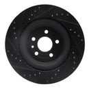 R1 13-19 Ford Flex Front & Rear Drilled & Slotted Black Brake Rotor Set