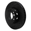 R1 91-93 BMW M5 Front Left Drilled & Slotted Black Brake Rotor