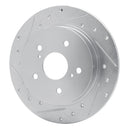R1 07-14 Suzuki SX4 Rear Left Drilled & Slotted Silver Brake Rotor