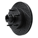 R1 94-01 Ford F-150 RWD Front Left Drilled & Slotted Black Brake Rotor