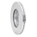 R1 89-90 Nissan 300ZX Front Right Drilled & Slotted Silver Brake Rotor