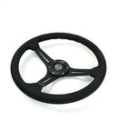 NRG Reinforced Micro Suede Racing Steering Wheel 350mm / 2.5in Deep / 4mm Matte Black Spoke