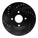 R1 00-15 Ford Ikon (Mexico / Made In India) Front Right Drilled & Slotted Black Brake Rotor