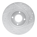 R1 98-04 Ford CONTOUR Front Left Drilled & Slotted Silver Brake Rotor
