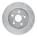 R1 18-22 Toyota C-HR Front Left Drilled & Slotted Silver Brake Rotor